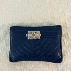 BLUE CHANEL CARDHOLDER LIGHTLY USED